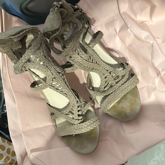 Fergalicious Tan Gladiator Sandals with Lace-Up Design - Picture 1 of 4
